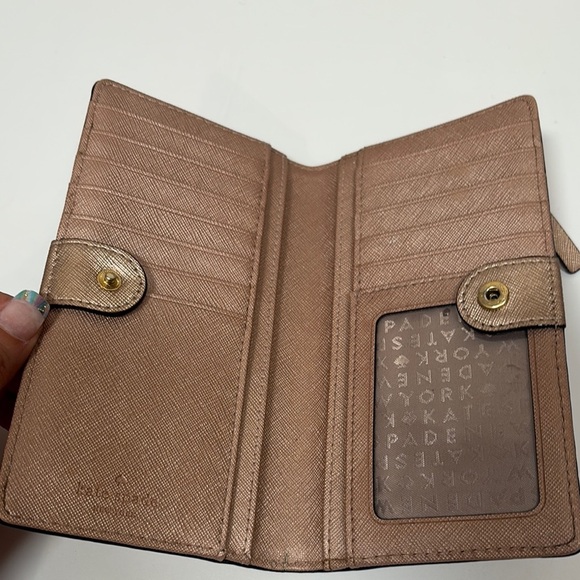 Kate Spade Salmon Pink Gold Wallet Luxurious Minimalist Design - Picture 9 of 16